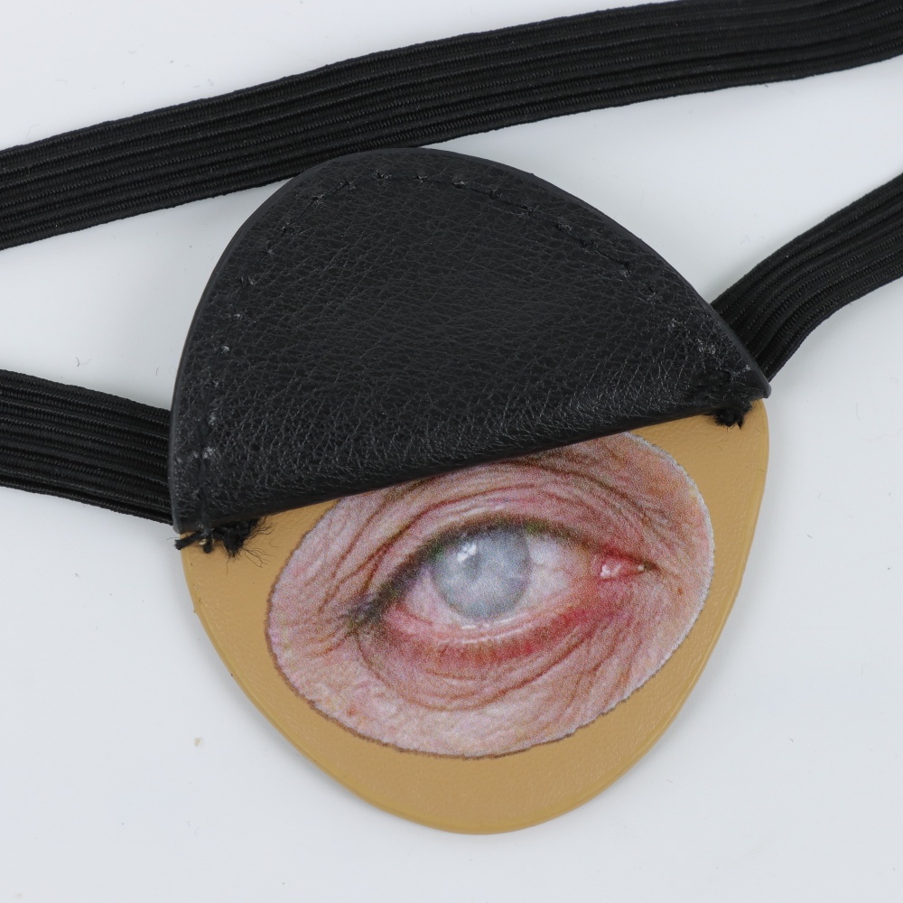 黒色のPUレザー製海賊風アイパッチ。ユニークなアイ柄で、ハロ - Cosplay Prop のレビューと価格